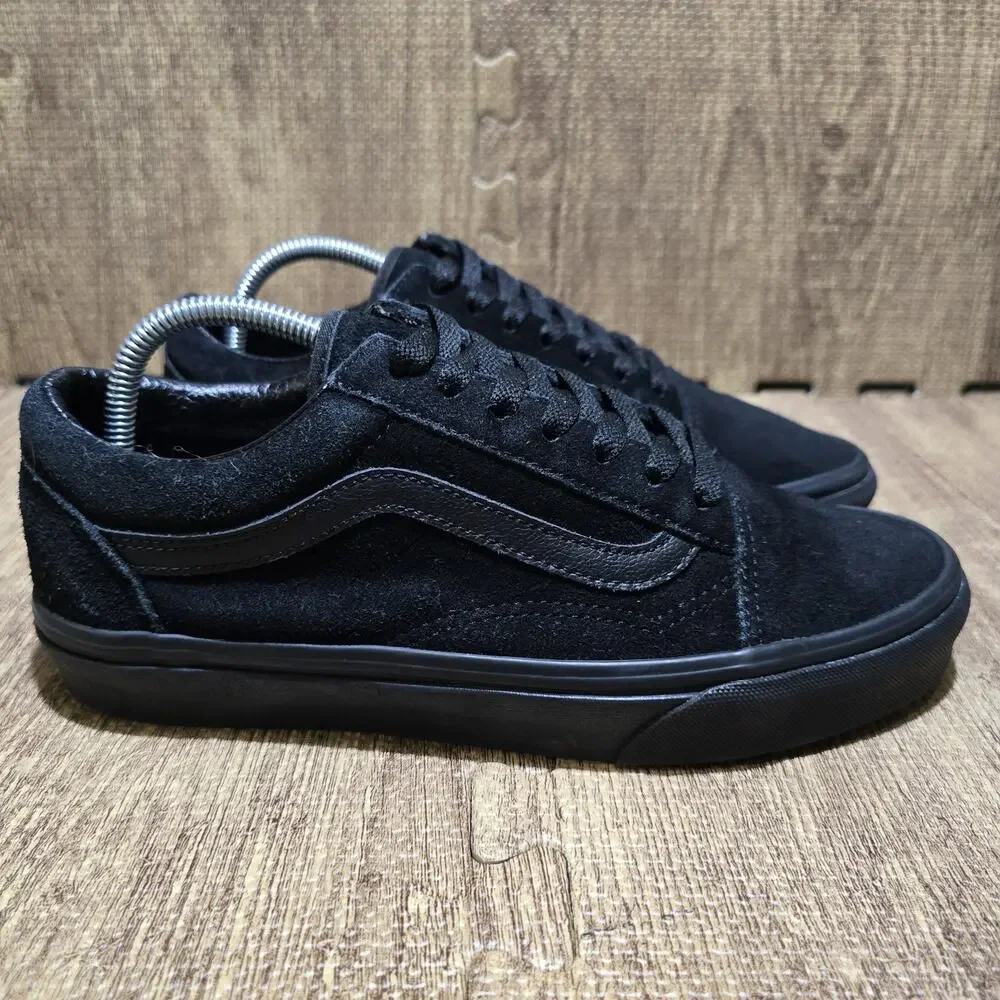 Vans Old Skool Triple Black Suede Sneakers Womens 7.5 Mens 6 Shoes